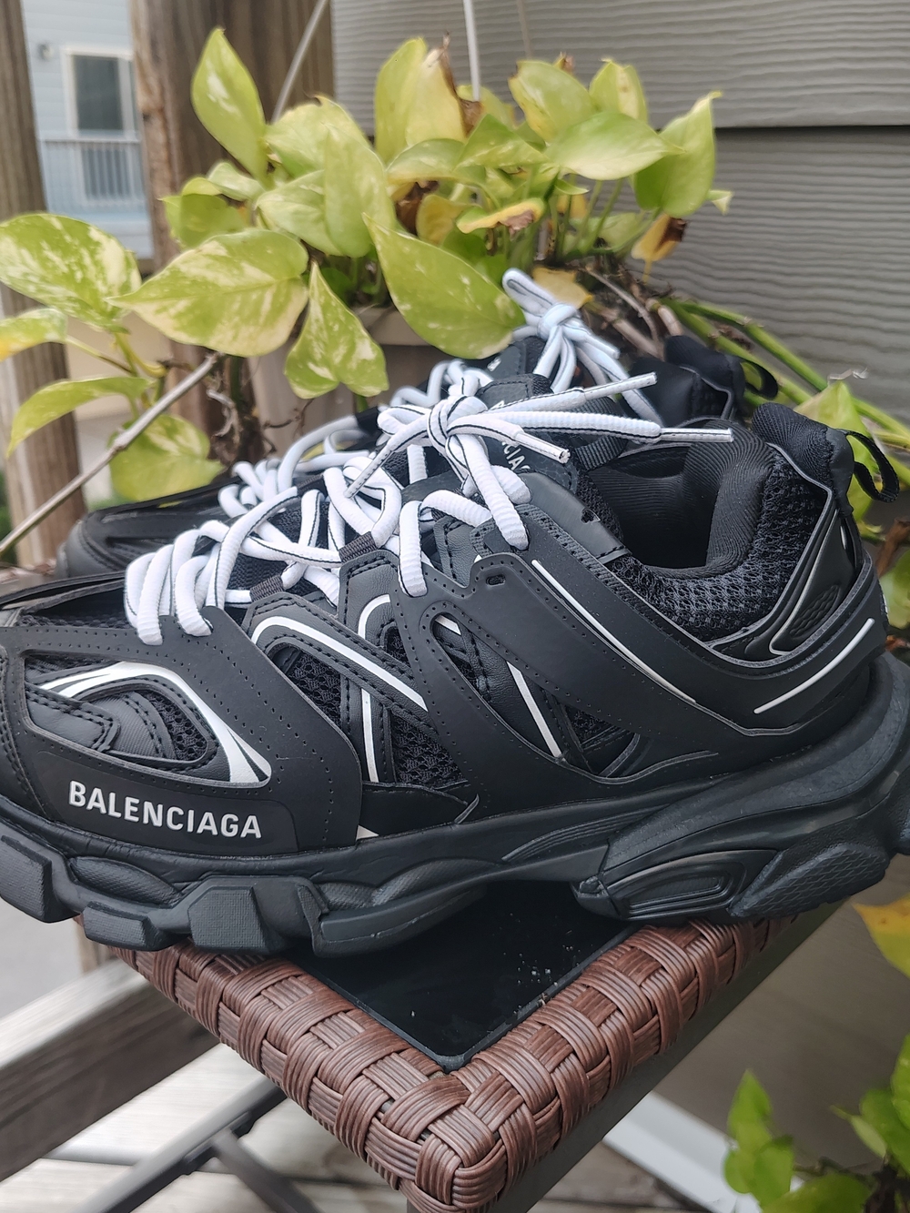 Balenciaga Men's Black Track-Style Sneakers